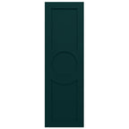 18"W x 39"H True Fit PVC Center Circle Arts & Crafts Fixed Mount Shutters, Thermal Green (Per Pair - Hardware Not Included)
