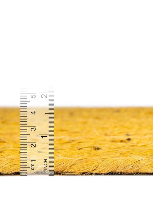 10' Square Jute Square Rug | Yellow Layered Craft Decorative