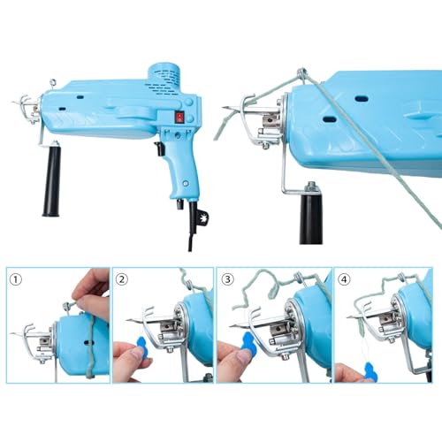 2-in-1 Electric Tufting Gun Kit with Built-in Motor, Adjustable Speed Rug Maker Machine for Beginners, Portable Carpet Weaving Tool with Trimmer, Safe DIY Craft Equipment for Home Art Projects