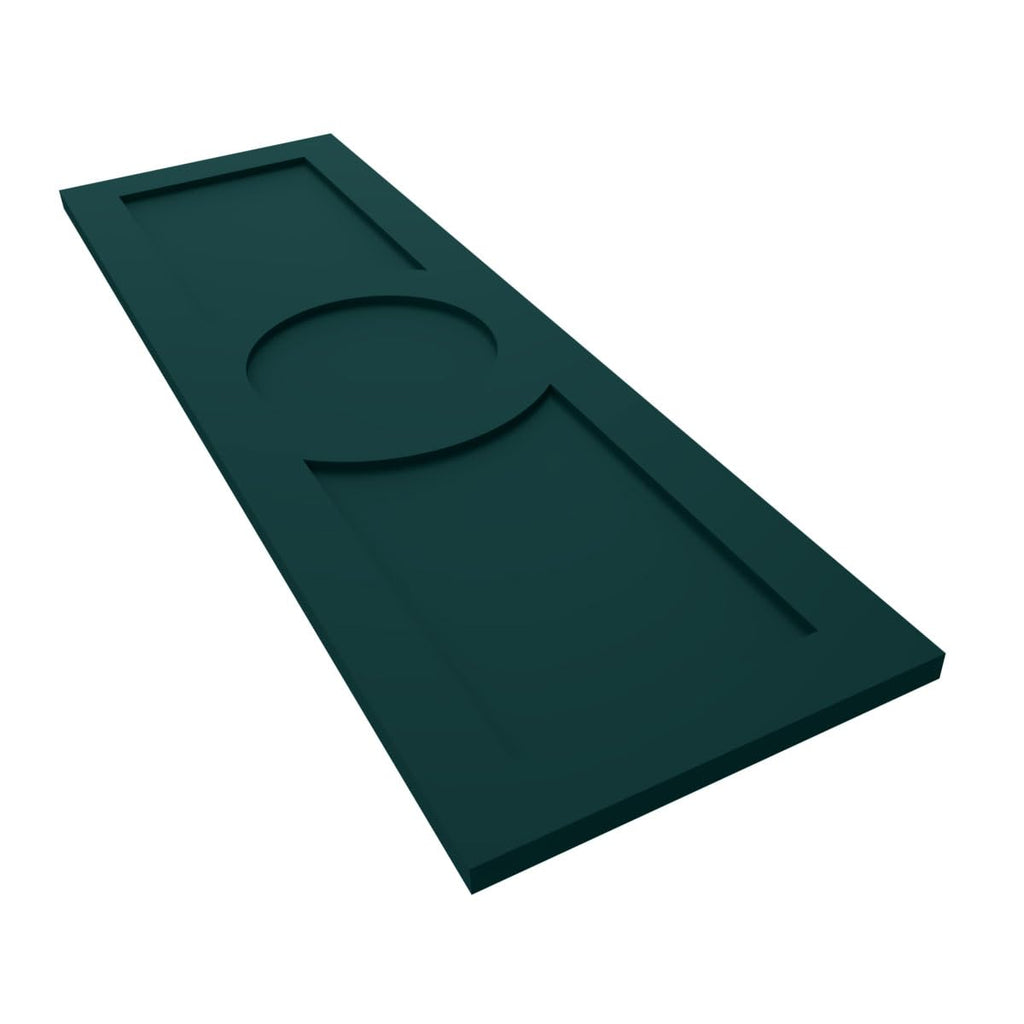 18"W x 39"H True Fit PVC Center Circle Arts & Crafts Fixed Mount Shutters, Thermal Green (Per Pair - Hardware Not Included)