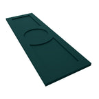 18"W x 39"H True Fit PVC Center Circle Arts & Crafts Fixed Mount Shutters, Thermal Green (Per Pair - Hardware Not Included)