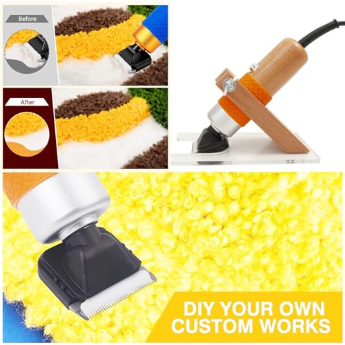 2-in-1 Electric Tufting Gun Kit with Built-in Motor, Adjustable Speed Rug Maker Machine for Beginners, Portable Carpet Weaving Tool with Trimmer, Safe DIY Craft Equipment for Home Art Projects