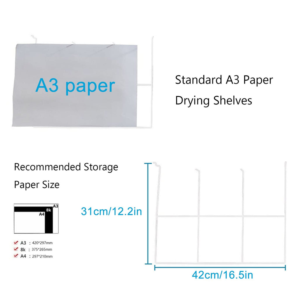 20-Shelves/40-Shelves Mobile Art Drying Rack Metal Steel Art Work and Paint Drying Rack A3 Paper Storage for Art Studios & Classrooms Painting Crafts, Black and White (Size : 40 Shelves)