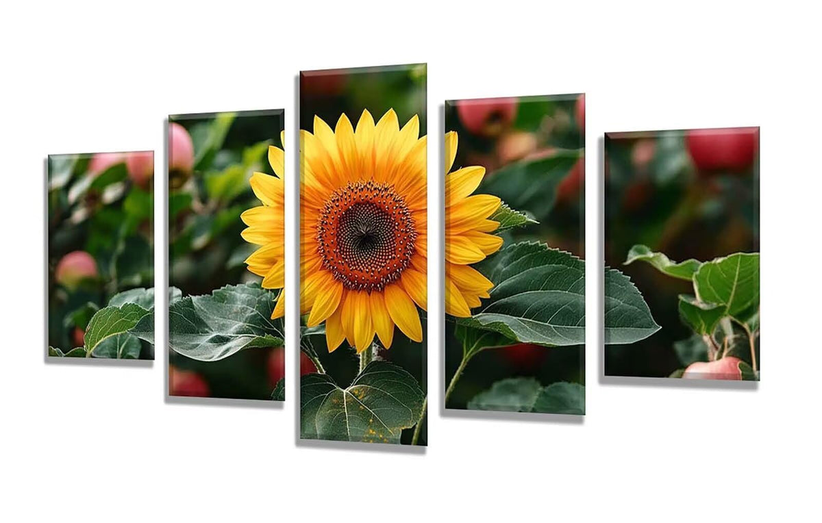5 Pack Diamond Painting Kits Plant Sunflower Large Diamond Painting Kits for Adults, Crystal Gems Arts and Crafts, DIY Full Drill Embroidery Paintings for Home Wall Decor 300x180cm/120x78in q-10340