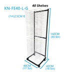 20-Shelves/40-Shelves Mobile Art Drying Rack Metal Steel Art Work and Paint Drying Rack A3 Paper Storage for Art Studios & Classrooms Painting Crafts, Black and White (Size : 40 Shelves)