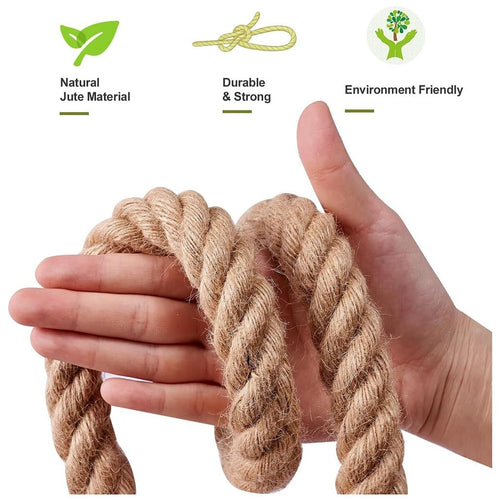 26mm Jute Twine Heavy Duty Jute Rope Natural Hemp Rope for DIY Arts Crafts Gardening Bundling Home Decorating Cat Scratching Post(30mm,50m/164ft)