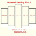 5 Pack Diamond Painting Kits Plant Rose Large Diamond Painting Kits for Adults, Crystal Rhinestone Gems Arts and Crafts, DIY Full Drill Embroidery Paintings, Home Wall Decor 300x180cm/120x78in q-10912