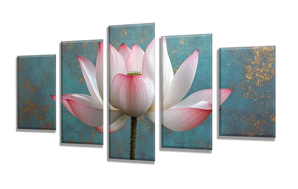 5 Pack Diamond Painting Kits Plant Lotus Large Diamond Painting Kits for Adults, Crystal Rhinestone Gems Arts and Crafts, DIY Full Drill Embroidery Paintings, Home Decor 300x180cm/120x78in q-10494