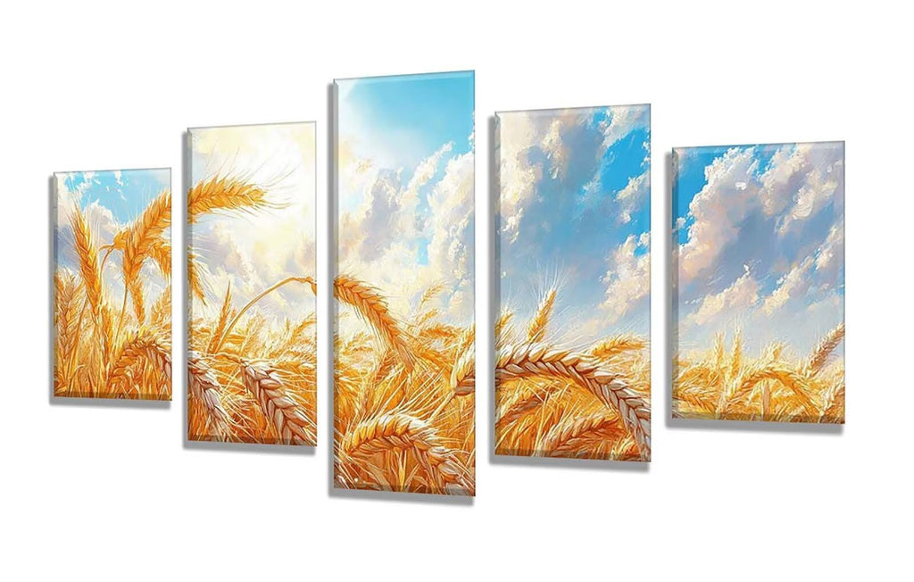 5 Pack Diamond Painting Kits Sky Wheat Field Large Diamond Painting Kits for Adults, Crystal Gems Arts and Crafts, DIY Full Drill Embroidery Paintings for Home Wall Decor 300x180cm/120x78in q-10406