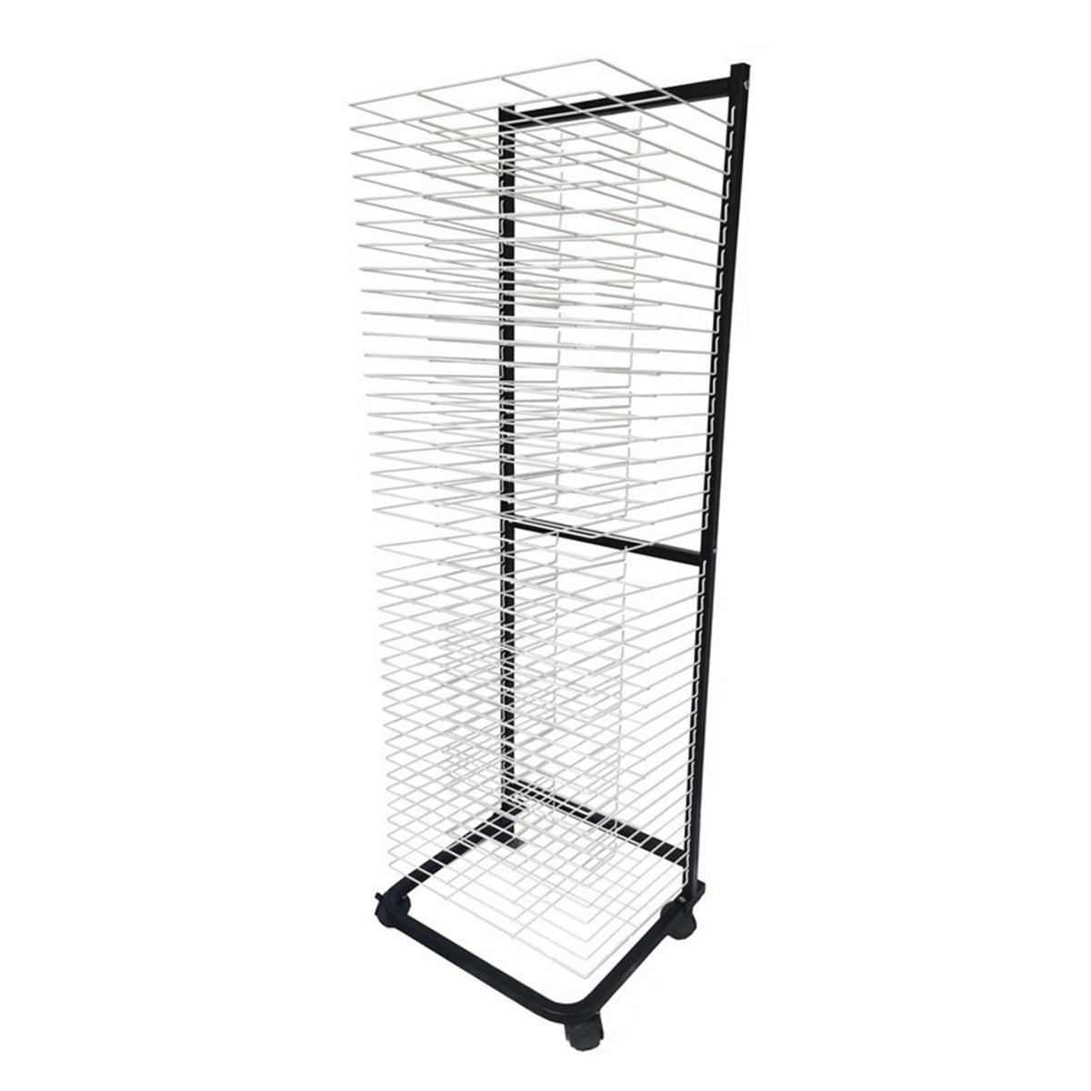 Art Drying Rack for Painting Craft Artwork Canvas Storage, Stackable Wire Shelves Metal Drying Rack for Classroom, Schools and Art Clubs, Power Coated, Black+White,40 Shelves Doubl,40 Shelves
