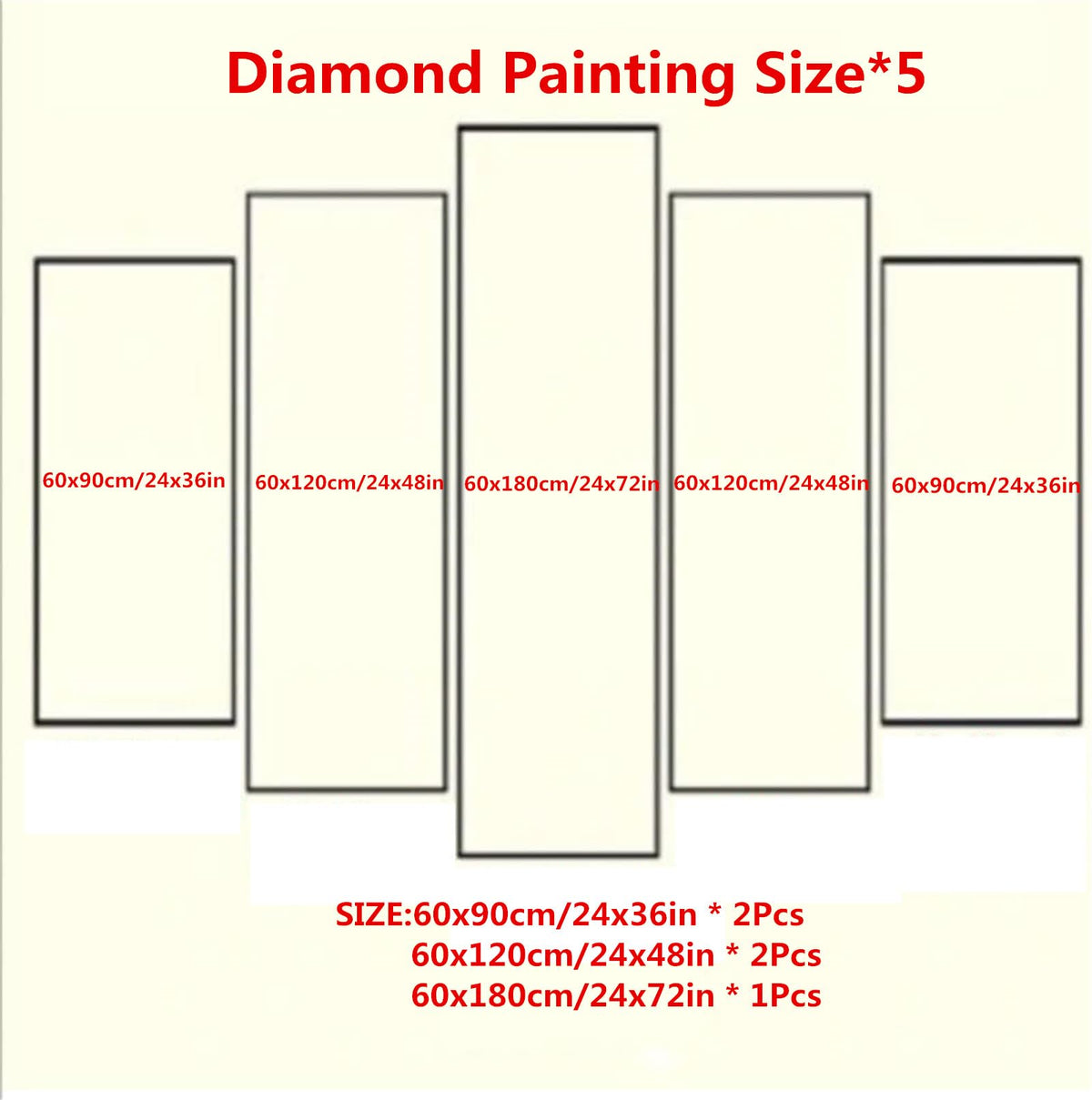 5 Panel Diamond Painting Kits 5D DIY Animals Dragons Diamond Art Kits for Adults, Full Drill Round Diamond Dots Crystal Rhinestone Gems Arts and Crafts for Home Wall Decor Gifts 120x78in E-2258