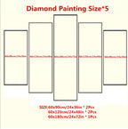 5 Panel Diamond Painting Kits 5D DIY Lily! Flower! Diamond Art Kits for Adults, Full Drill Round Diamond Dots Crystal Rhinestone Gems Arts and Crafts for Home Wall Decor Gifts 120x78in E-284