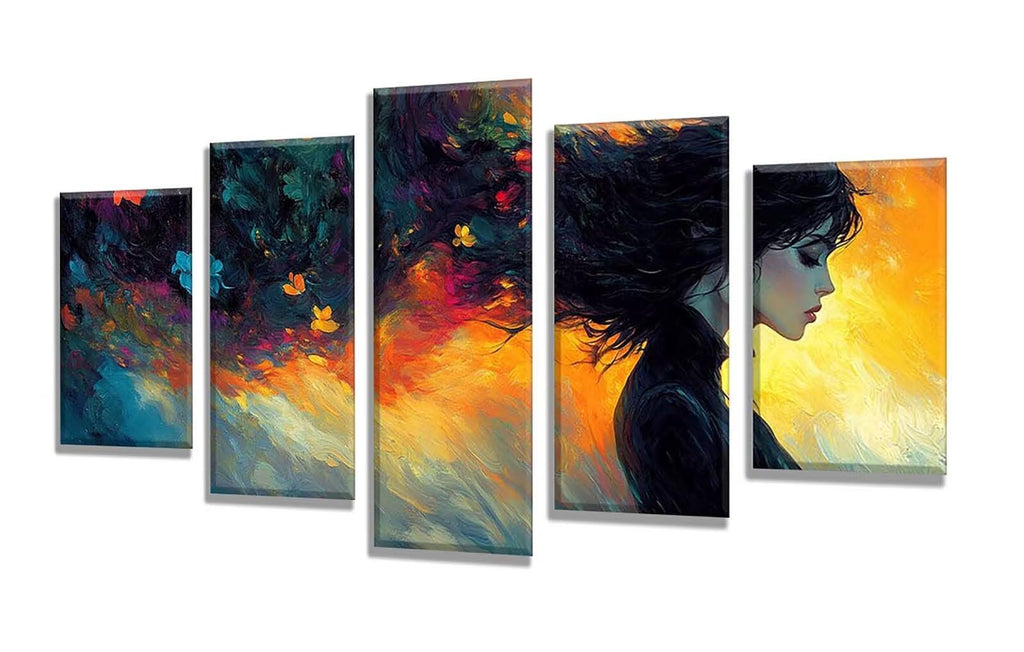 5 Pack Diamond Painting Kits Abstract Woman Large Diamond Painting Kits for Adults, Crystal Gems Arts and Crafts, DIY Full Drill Embroidery Paintings for Home Wall Decor 300x180cm/120x78in q-9757