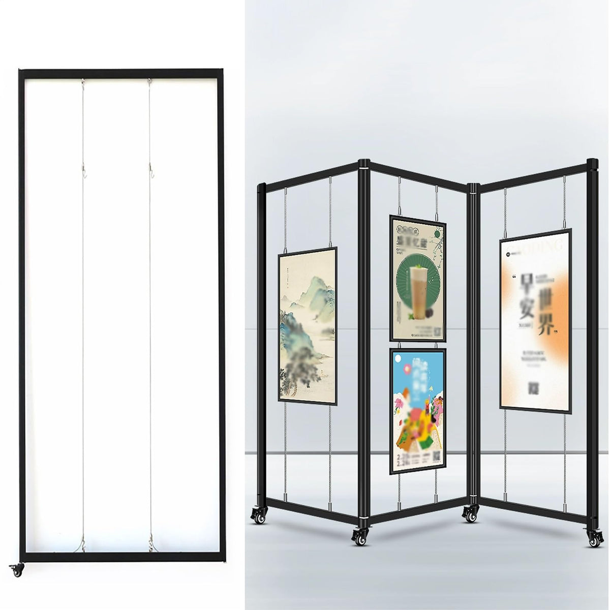 Aluminum Mobile Art Exhibition Stand 100X220Cm Versatile Display Easel for Art Galleries Craft Shows Weddings & Events 1 Piece,1Pcs-100X200Cm/39.4X78.7In