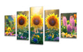 5 Pack Diamond Painting Kits Sunset Sunflower Large Diamond Painting Kits for Adults, Crystal Gems Arts and Crafts, DIY Full Drill Embroidery Paintings for Home Wall Decor 300x180cm/120x78in q-10824