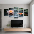 5 Pack Diamond Painting Kits Lotus Fish Large Diamond Painting Kits for Adults, Crystal Rhinestone Gems Arts and Crafts, DIY Full Drill Embroidery Paintings, Home Wall Decor 300x180cm/120x78in q-10120