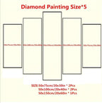 5 Pack Diamond Painting Kits Plant Rose Large Diamond Painting Kits for Adults, Crystal Rhinestone Gems Arts and Crafts, DIY Full Drill Embroidery Paintings, Home Wall Decor 300x180cm/120x78in q-10912