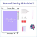 5 Pack Diamond Painting Kits Sunset Cabin Large Diamond Painting Kits for Adults, Crystal Gems Arts and Crafts, DIY Full Drill Embroidery Paintings for Home Wall Decor 300x180cm/120x78in q-10395