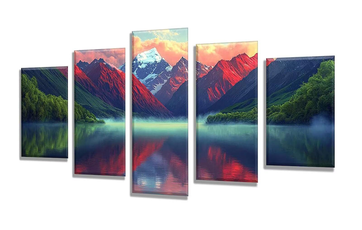 5 Pack Diamond Painting Kits Lake Mountains Large Diamond Painting Kits for Adults, Crystal Gems Arts and Crafts, DIY Full Drill Embroidery Paintings for Home Wall Decor 300x180cm/120x78in q-7799