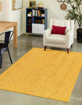 10' Square Jute Square Rug | Yellow Layered Craft Decorative