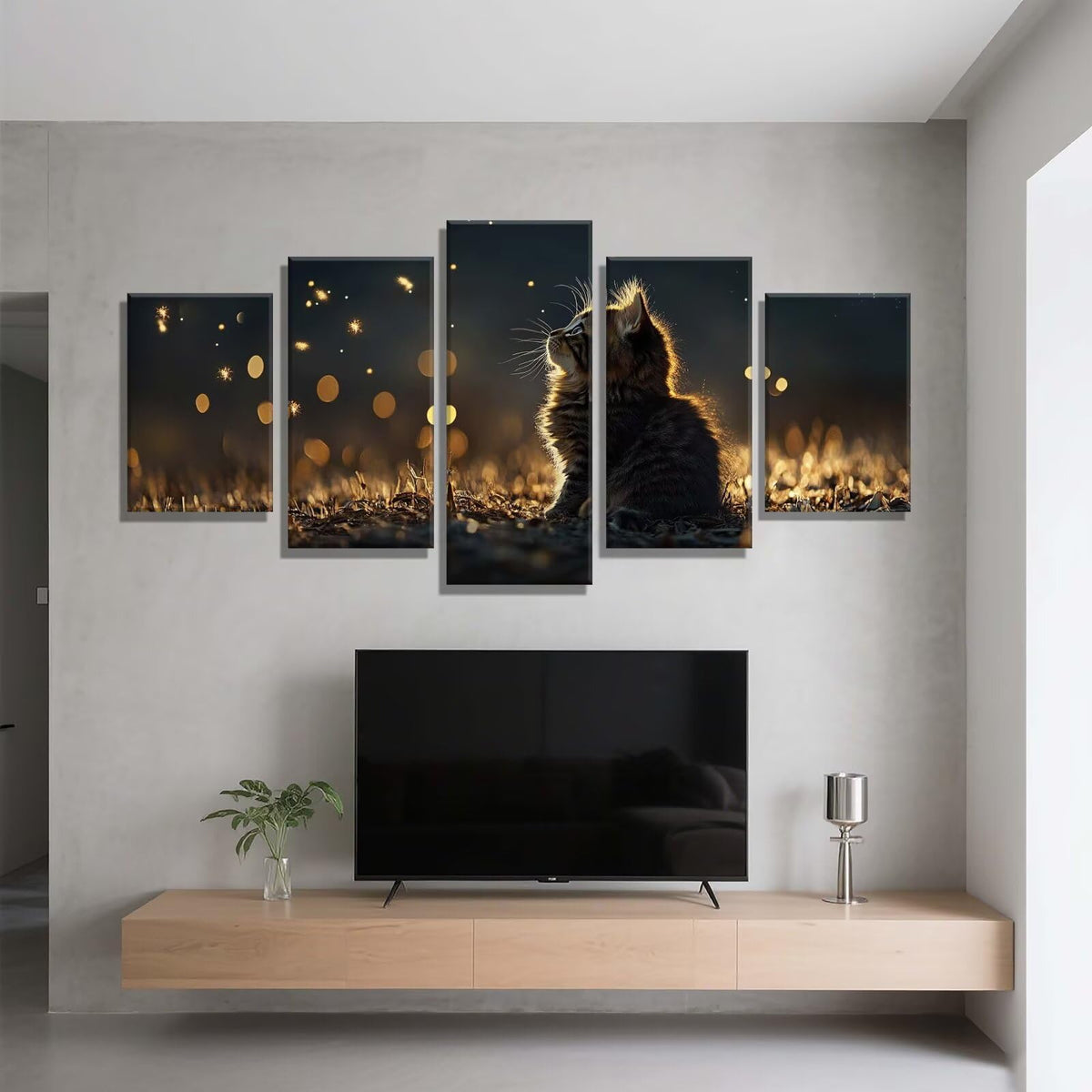 5 Pack Diamond Painting Kits Dream Cat Large Diamond Painting Kits for Adults, Crystal Rhinestone Gems Arts and Crafts, DIY Full Drill Embroidery Paintings, Home Wall Decor 300x180cm/120x78in q-9570