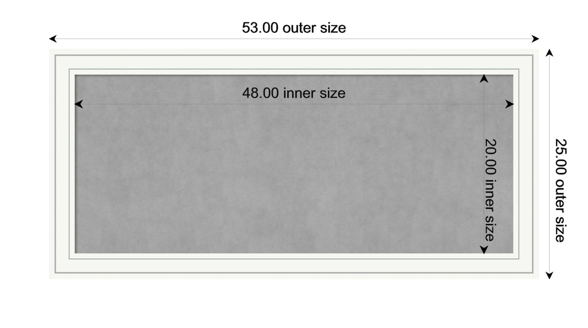 Amanti Art White Framed Magnetic Board, 53x25, Casual Office Decor