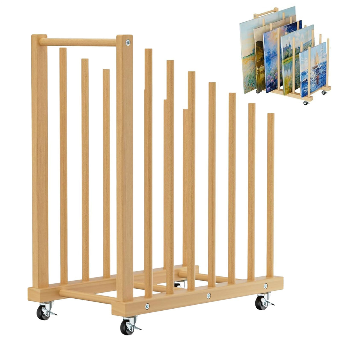 Art Rack - Durable Wooden Arts Drying Rack Display for Artwork Posters & Crafts | Versatile Art Stand for Classroom Studio Home & Preschool Use