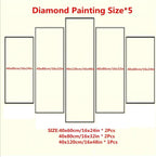 5 Pack Diamond Painting Kits Plant Rose Large Diamond Painting Kits for Adults, Crystal Rhinestone Gems Arts and Crafts, DIY Full Drill Embroidery Paintings, Home Wall Decor 300x180cm/120x78in q-10912
