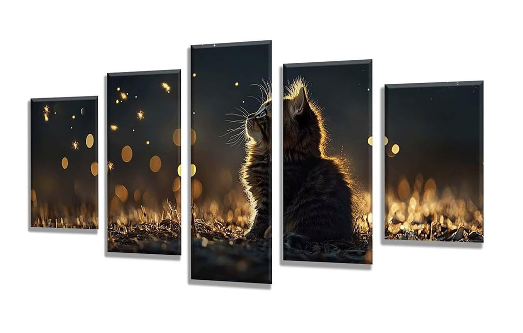 5 Pack Diamond Painting Kits Dream Cat Large Diamond Painting Kits for Adults, Crystal Rhinestone Gems Arts and Crafts, DIY Full Drill Embroidery Paintings, Home Wall Decor 300x180cm/120x78in q-9570