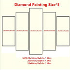 5 Pack Diamond Painting Kits Plant Rose Large Diamond Painting Kits for Adults, Crystal Rhinestone Gems Arts and Crafts, DIY Full Drill Embroidery Paintings, Home Wall Decor 300x180cm/120x78in q-10912