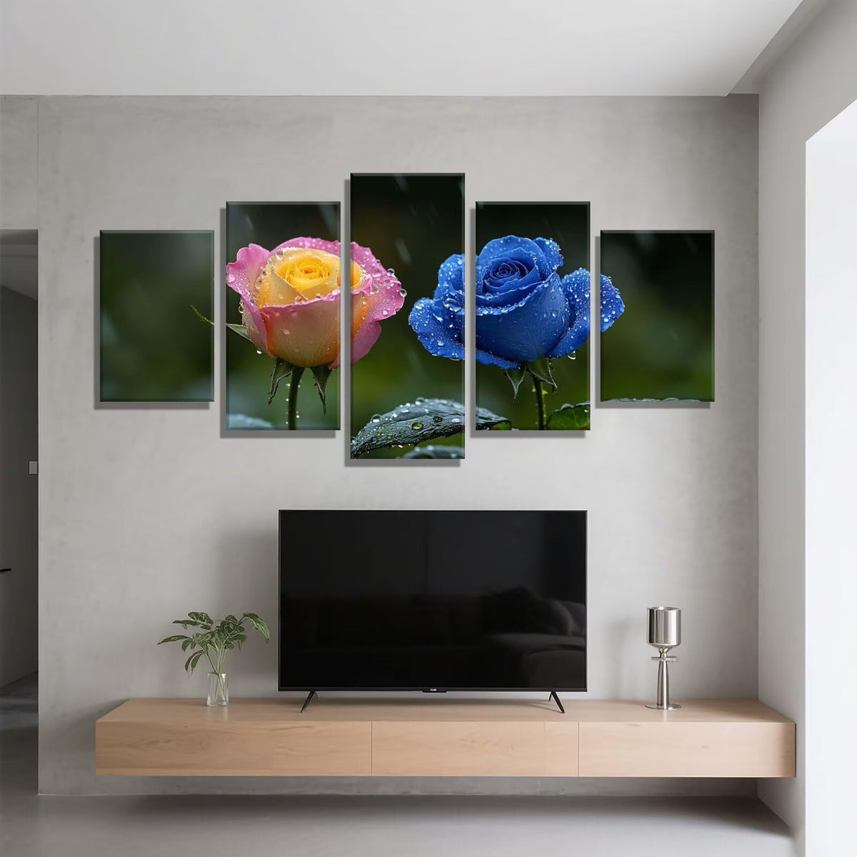 5 Pack Diamond Painting Kits Plant Rose Large Diamond Painting Kits for Adults, Crystal Rhinestone Gems Arts and Crafts, DIY Full Drill Embroidery Paintings, Home Wall Decor 300x180cm/120x78in q-10912
