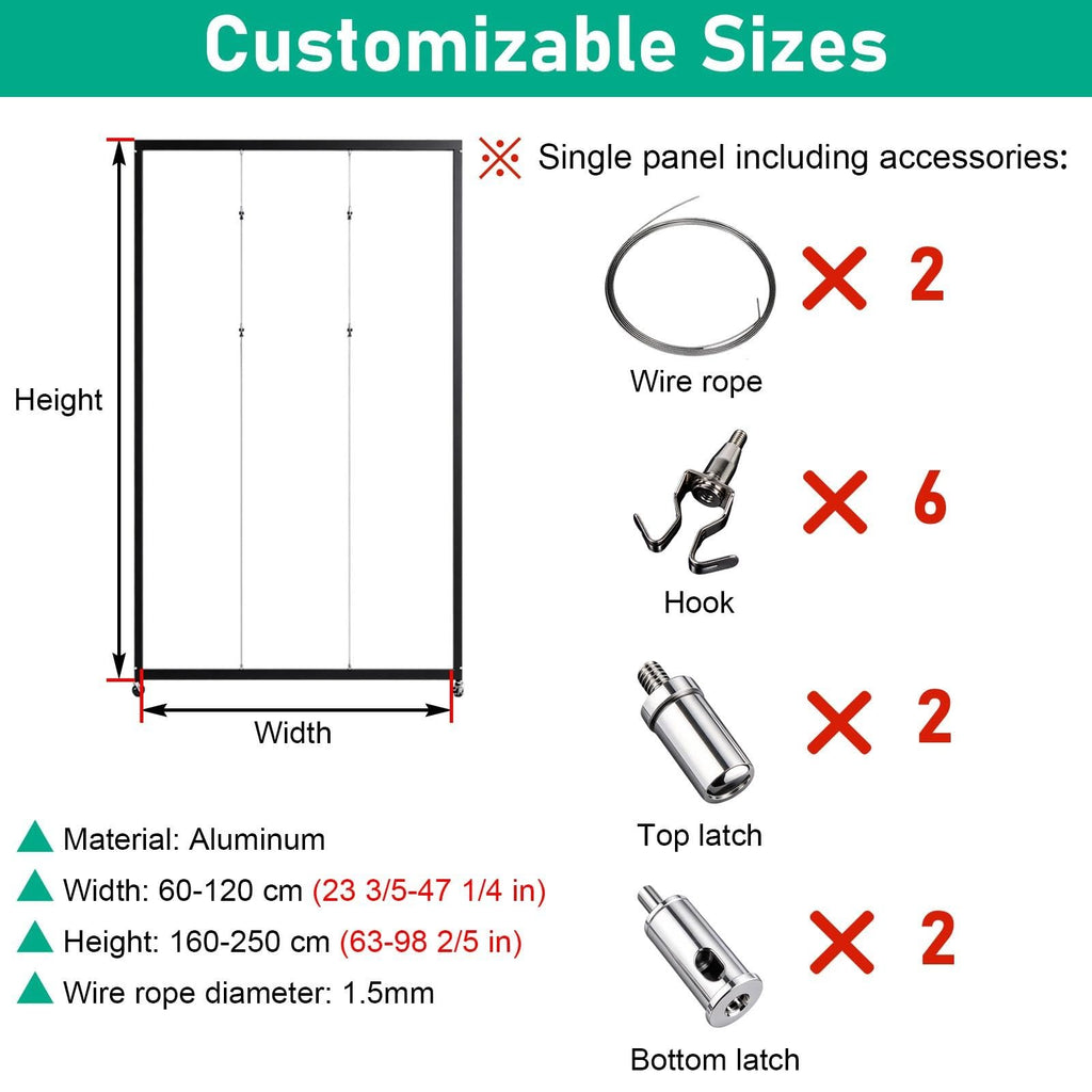 4 6 8 10 Pack Double-Sided Painting Display Panel Stand with Hooks