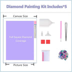 5 Pack Diamond Painting Kits Forest Fox Large Diamond Painting Kits for Adults, Crystal Rhinestone Gems Arts and Crafts, DIY Full Drill Embroidery Paintings, Home Wall Decor 300x180cm/120x78in q-10010