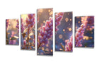 5 Pack Diamond Painting Kits Sunset Flower Large Diamond Painting Kits for Adults, Crystal Gems Arts and Crafts, DIY Full Drill Embroidery Paintings for Home Wall Decor 300x180cm/120x78in q-9889