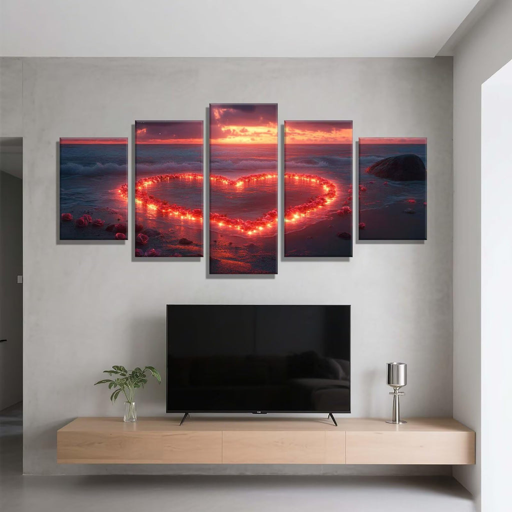 5 Pack Diamond Painting Kits Love Beach Large Diamond Painting Kits for Adults, Crystal Rhinestone Gems Arts and Crafts, DIY Full Drill Embroidery Paintings, Home Wall Decor 300x180cm/120x78in q-9383