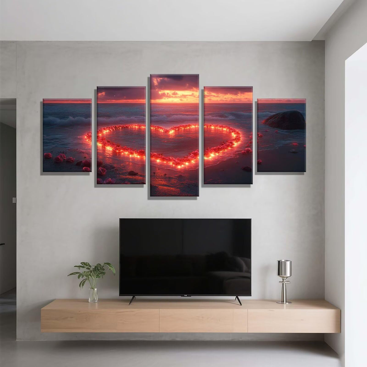 5 Pack Diamond Painting Kits Love Beach Large Diamond Painting Kits for Adults, Crystal Rhinestone Gems Arts and Crafts, DIY Full Drill Embroidery Paintings, Home Wall Decor 300x180cm/120x78in q-9383