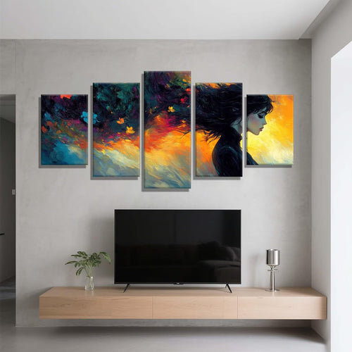 5 Pack Diamond Painting Kits Abstract Woman Large Diamond Painting Kits for Adults, Crystal Gems Arts and Crafts, DIY Full Drill Embroidery Paintings for Home Wall Decor 300x180cm/120x78in q-9757