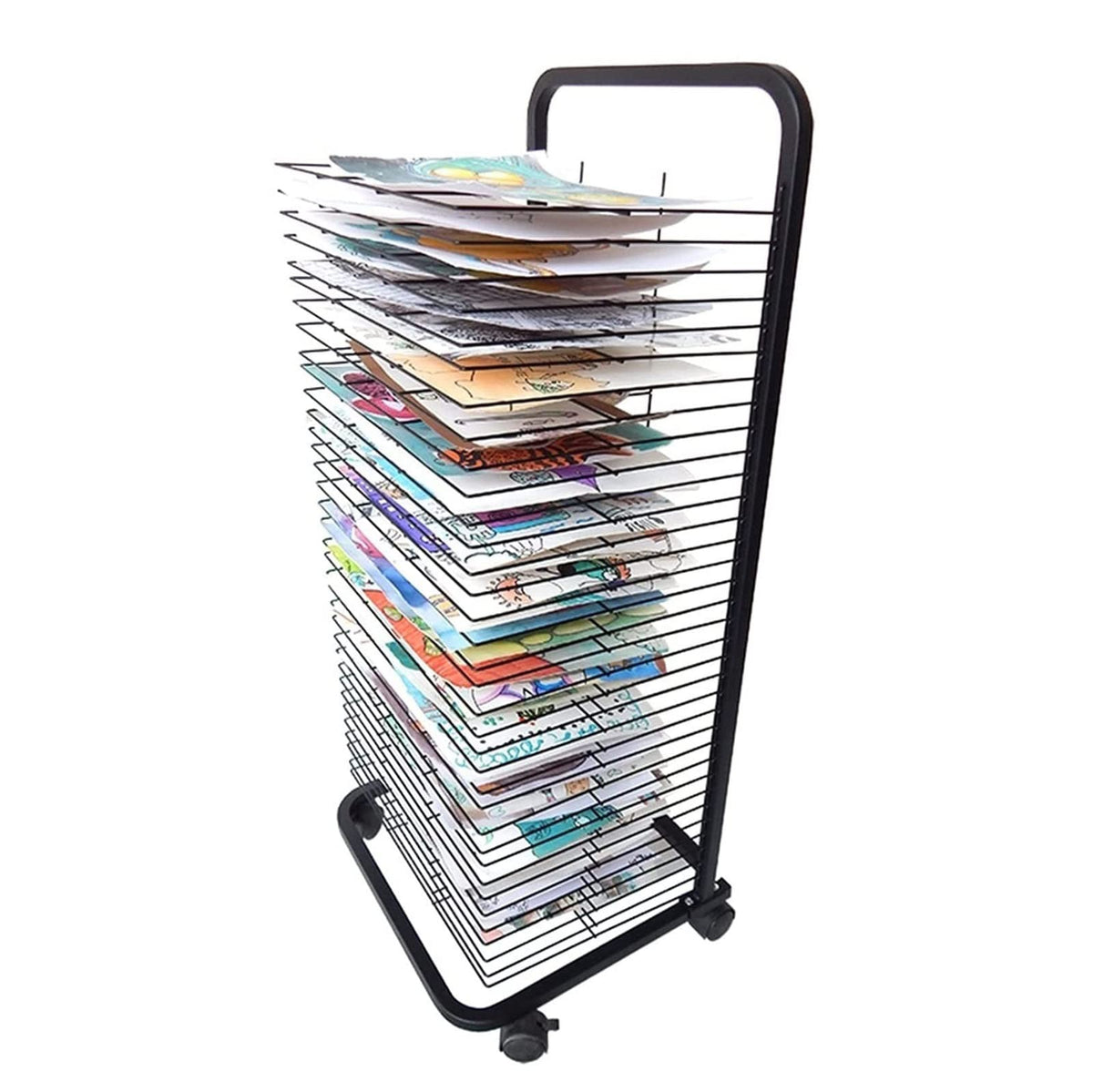 Art Drying Rack Painting Craft Artwork Canvas Storage, Drying Racks,Art Drying Rack - Flexible Shelves, Mobile, Classroom Studio Homeing Drying Rack for Kids, Artists, Single-Sided Use Art Rack Storag