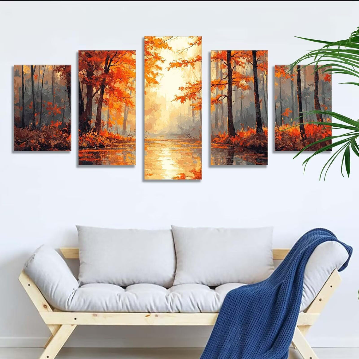 5 Pack Diamond Painting Kits Forest Sunset Large Diamond Painting Kits for Adults, Crystal Gems Arts and Crafts, DIY Full Drill Embroidery Paintings for Home Wall Decor 300x180cm/120x78in q-10769