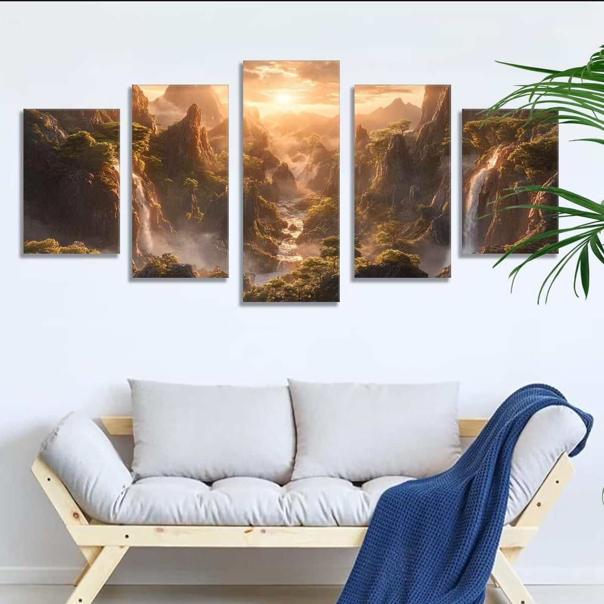 5 Pack Diamond Painting Kits Fall Mountains Large Diamond Painting Kits for Adults, Crystal Gems Arts and Crafts, DIY Full Drill Embroidery Paintings for Home Wall Decor 300x180cm/120x78in q-9416