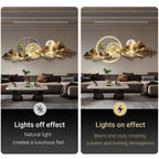 3D Wall Art Clock Decor with LED Light,Plug-in Power Illuminated Mountain Landscape Wall Decorative,Fake Tree Moon,Acrylic Crystal Porcelain Craft for Living Room(A,50 * 150cm/19.7 * 59in)
