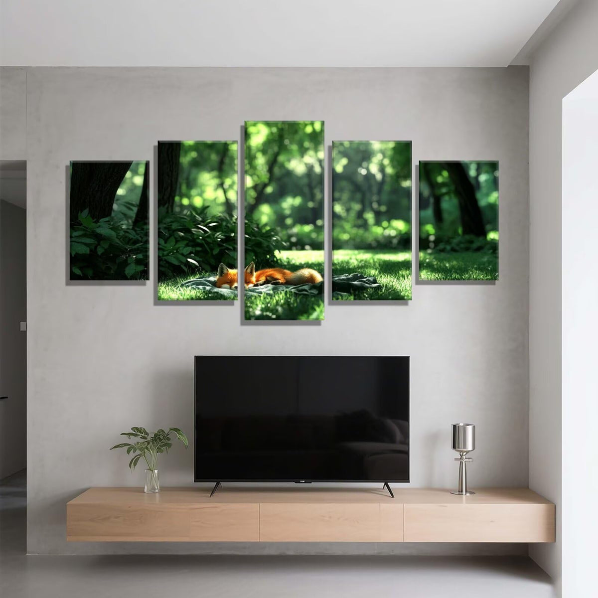 5 Pack Diamond Painting Kits Forest Fox Large Diamond Painting Kits for Adults, Crystal Rhinestone Gems Arts and Crafts, DIY Full Drill Embroidery Paintings, Home Wall Decor 300x180cm/120x78in q-10010