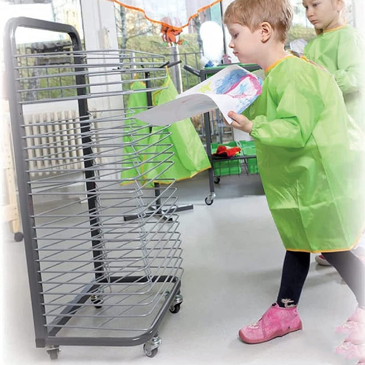 Art Drying Rack Painting Craft Artwork Canvas Storage, Drying Racks,Art Drying Rack - Flexible Shelves, Mobile, Classroom Studio Homeing Drying Rack for Kids, Artists, Single-Sided Use Art Rack Storag