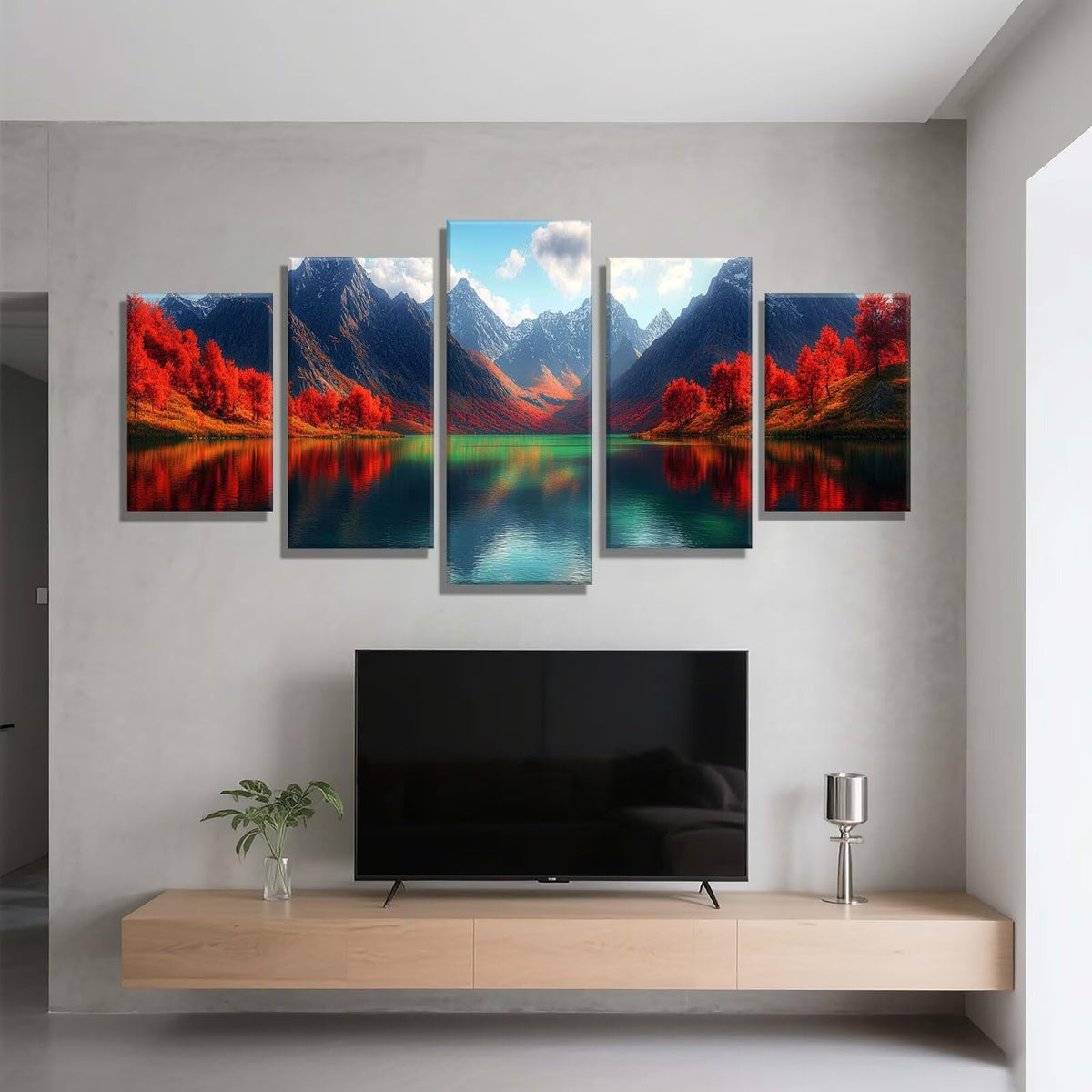 5 Pack Diamond Painting Kits Lake Mountains Large Diamond Painting Kits for Adults, Crystal Gems Arts and Crafts, DIY Full Drill Embroidery Paintings for Home Wall Decor 300x180cm/120x78in q-7568