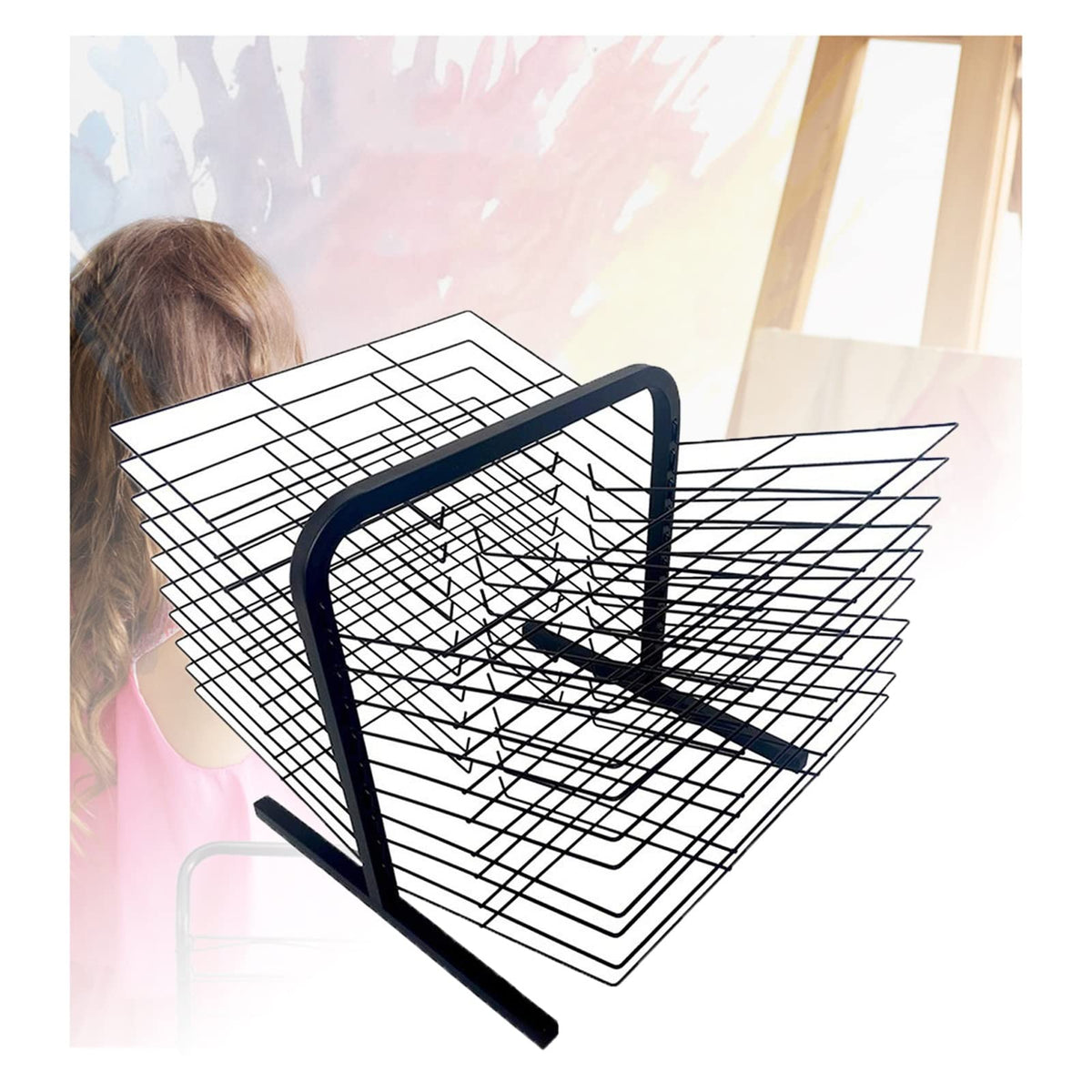 20-Tier Art Drying Rack - Space-Saving Studio Shelves Ideal for Artists and Crafts Efficient 20-Floor Design for Maximum Drying Capacity