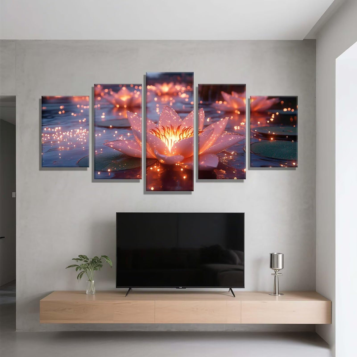 5 Pack Diamond Painting Kits Dream Lotus Large Diamond Painting Kits for Adults, Crystal Rhinestone Gems Arts and Crafts, DIY Full Drill Embroidery Paintings, Home Decor 300x180cm/120x78in q-10582