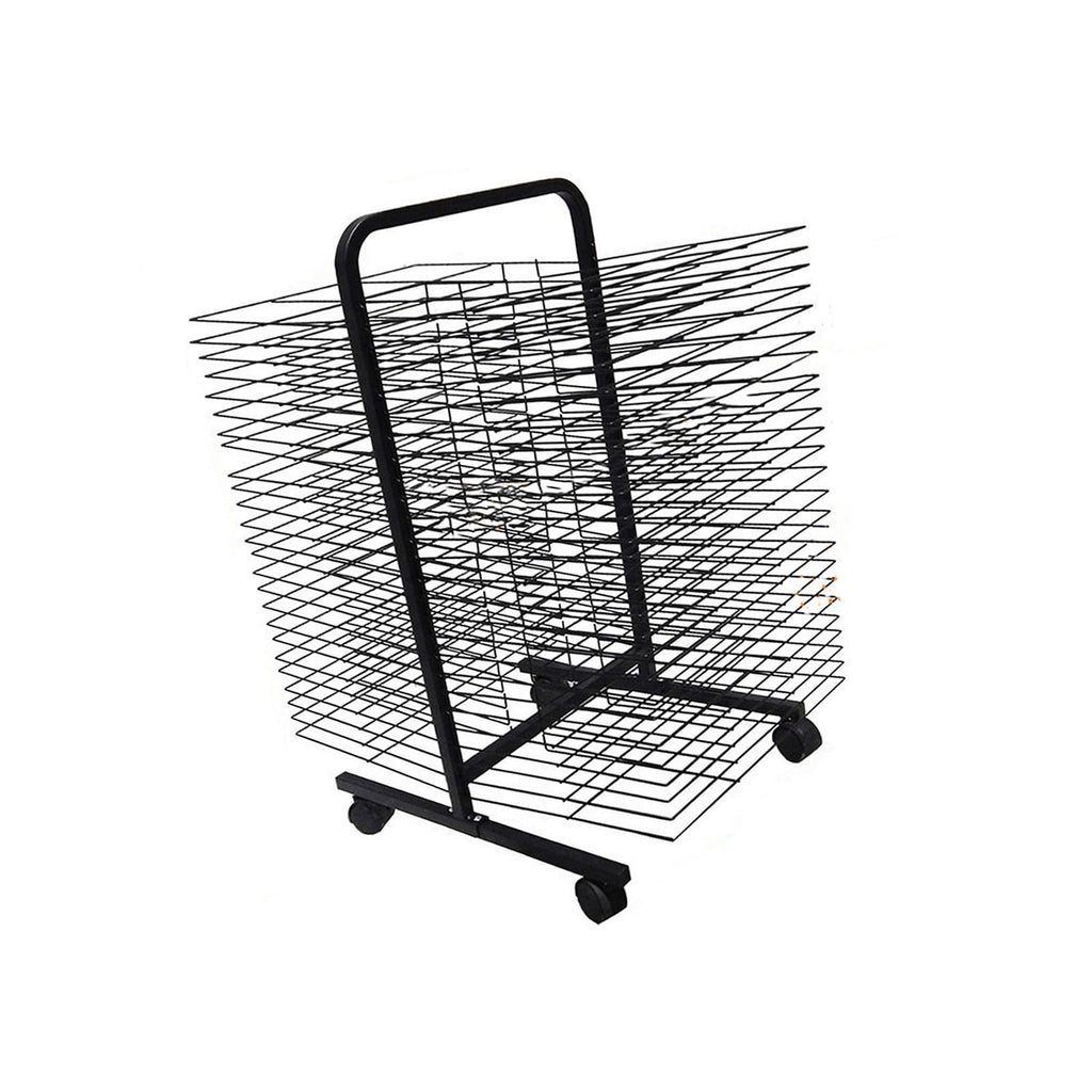 Art Drying Rack on Lockable Wheels - 50 Tier Space-Saving Metal Shelves for Classrooms, Studios & Craft Rooms - Ideal for Artists, Crafters & Creative Spaces!