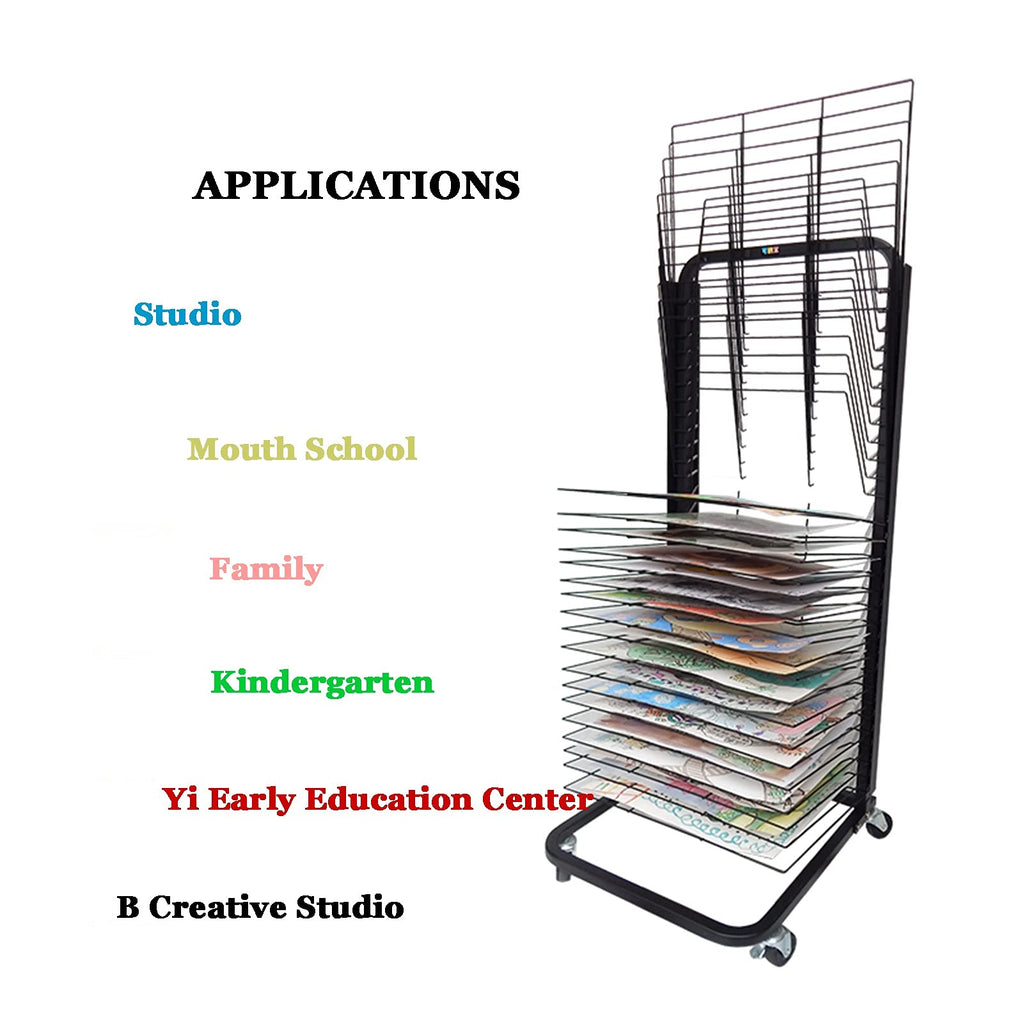 Art Drying Rack Painting Craft Artwork Canvas Storage, Foldable Easel with Pulleys to Save Space, Keep Your Paintings in The Best Condition 25/30/35Tier Drawing Board Sta-30Tier