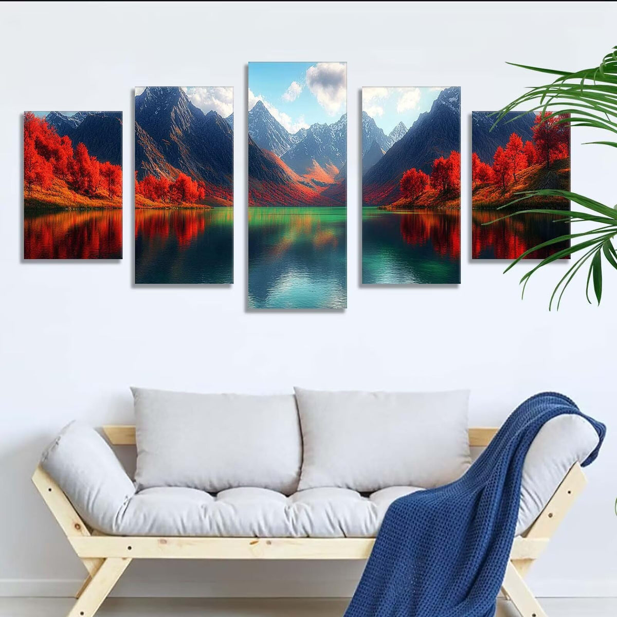 5 Pack Diamond Painting Kits Lake Mountains Large Diamond Painting Kits for Adults, Crystal Gems Arts and Crafts, DIY Full Drill Embroidery Paintings for Home Wall Decor 300x180cm/120x78in q-7568