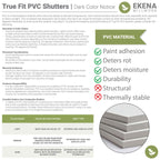 18"W x 39"H True Fit PVC Center Circle Arts & Crafts Fixed Mount Shutters, Thermal Green (Per Pair - Hardware Not Included)